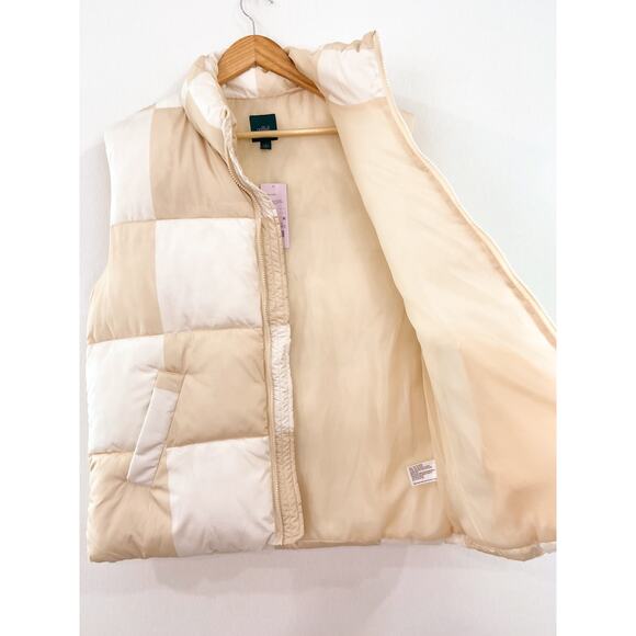 NEW Wild Fable Checkered Puffer Vest size Small Zip Front - Picture 6 of 6